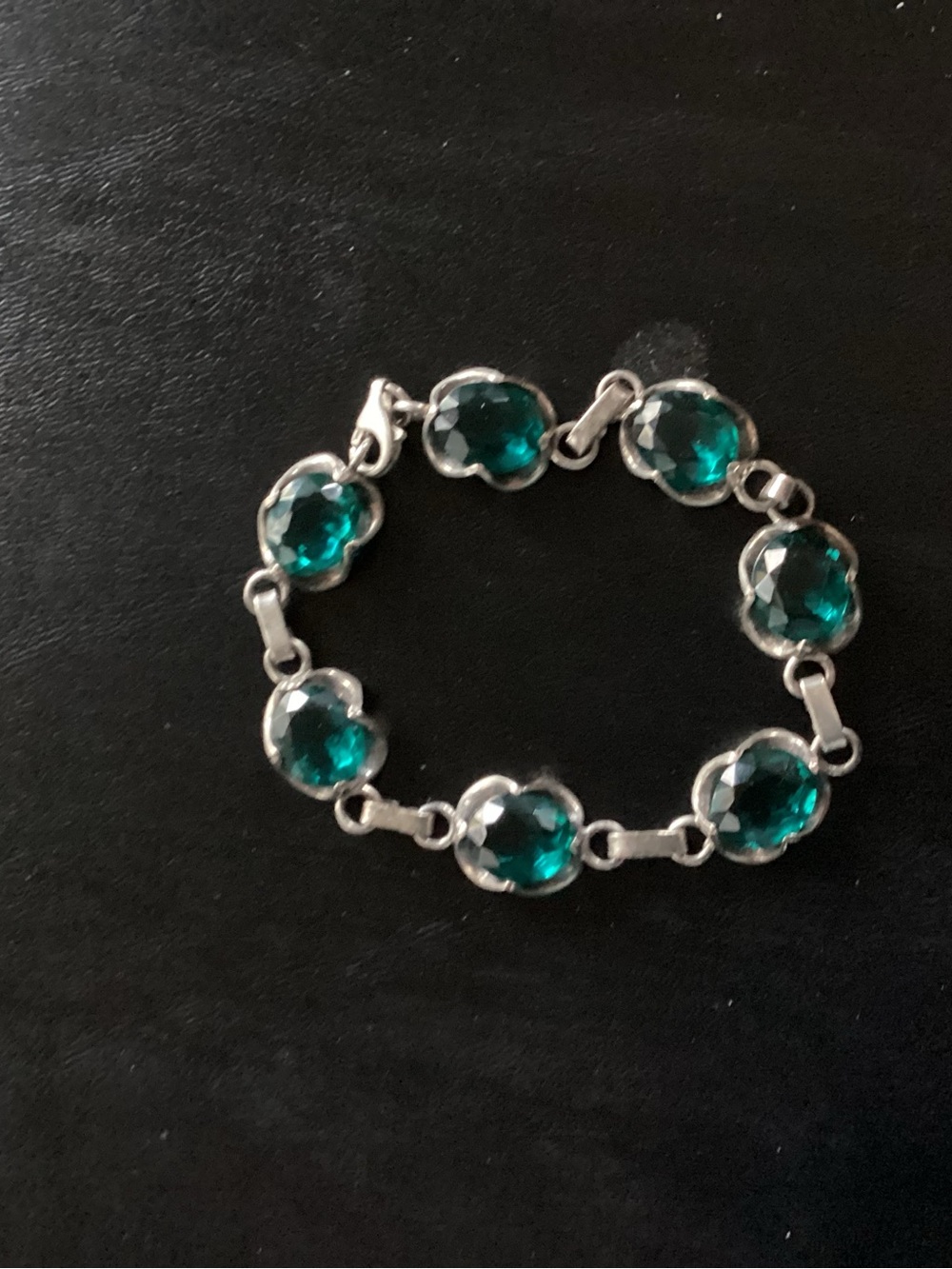 Emerald Green Crystal Link Bracelet - Women Jewelry